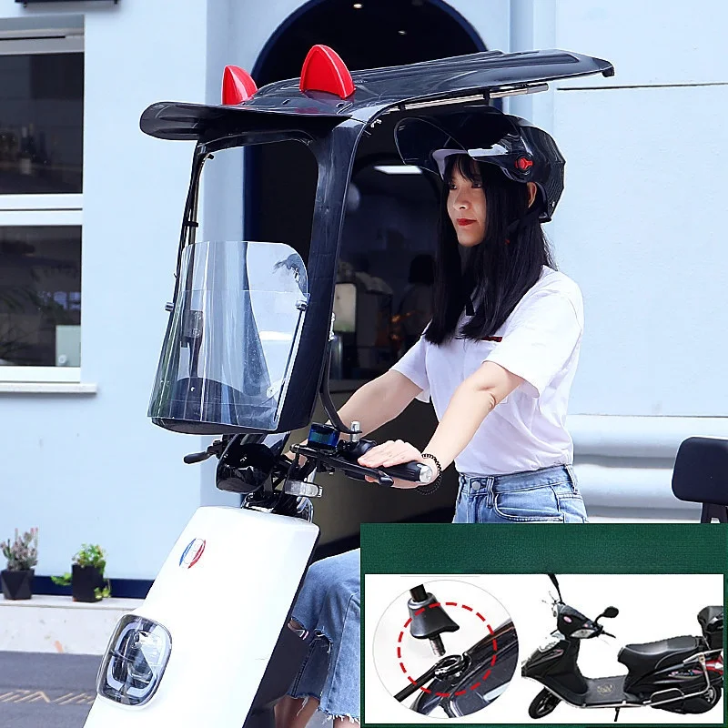Universal Poncho Electric Sun Shade Umbrella Dust-Proof Rain Cover for Motorcycle and Electric Vehicles Scooters