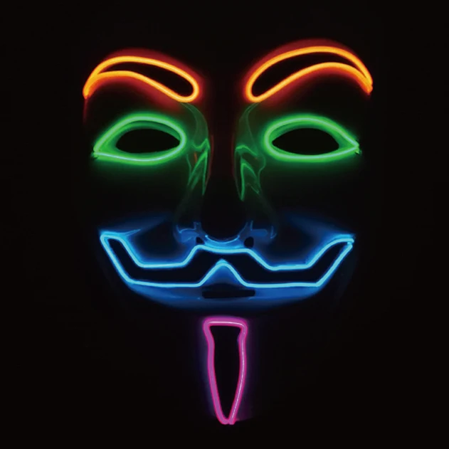 Vendetta Facial Hacker Halloween mask unique custom led scary halloween mask