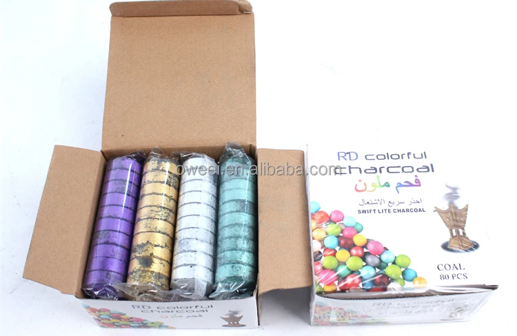 quick ignition 33mm golden charcoal shisha tablets round coal hookah