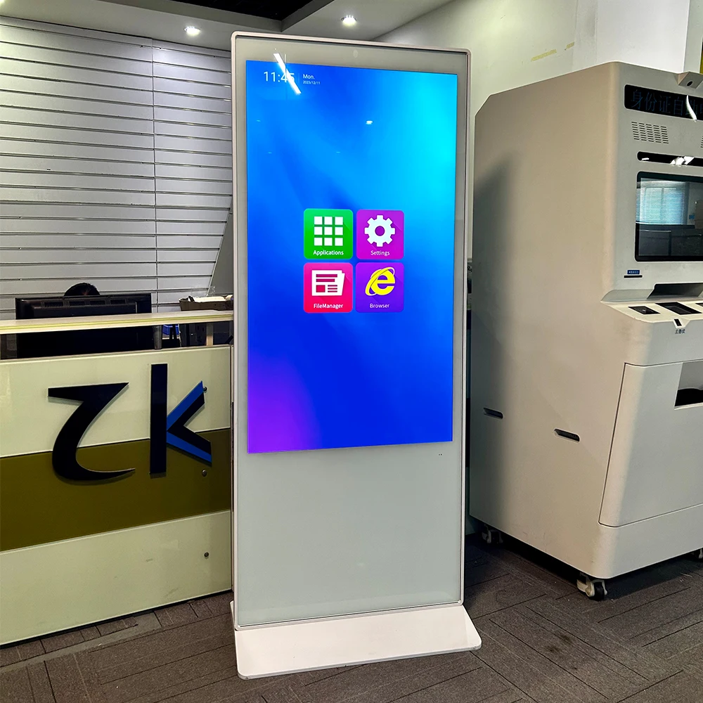 55 inch floor standing lcd indoor vertical digital display for video advertising guangdong shop signage high brightness