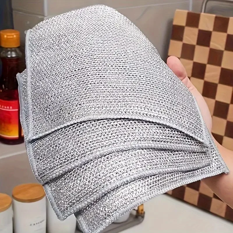 Многофункциональная тряпка для мытья посуды 20 х20 см из металлической проволоки салфетка микрофибры кухонные полотенца без масла