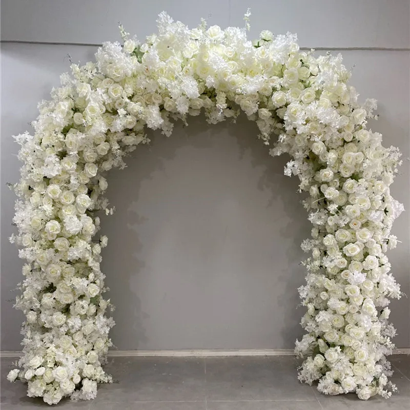 Artificial Customized Luxury Wedding Flower Arch OEM Designed 8ft*8ft Flower Wedding Arch for Background Entrance Decoration