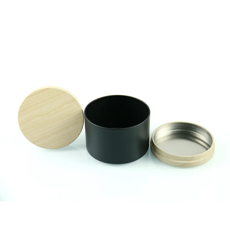 Empty Round 4oz 8oz Black White Gold Cosmetic Cream Container DIY Soy Bean Wax Metal Tin Candle Jar with Lids