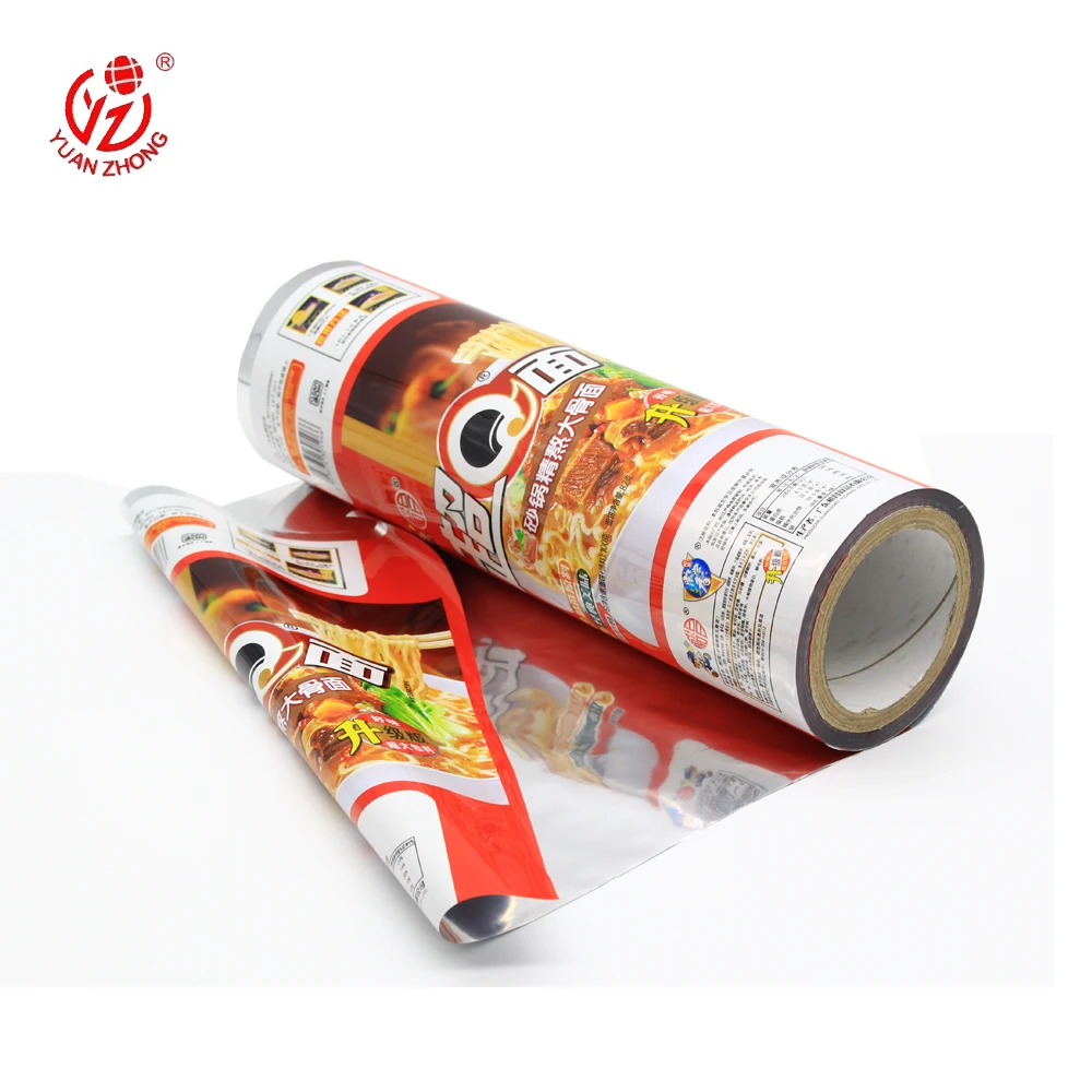 Factory Supply Custom Printed Plastic Food Packaging Film Pet Lamination Roll Film Flexible Printed Instant Noodle Stock Film