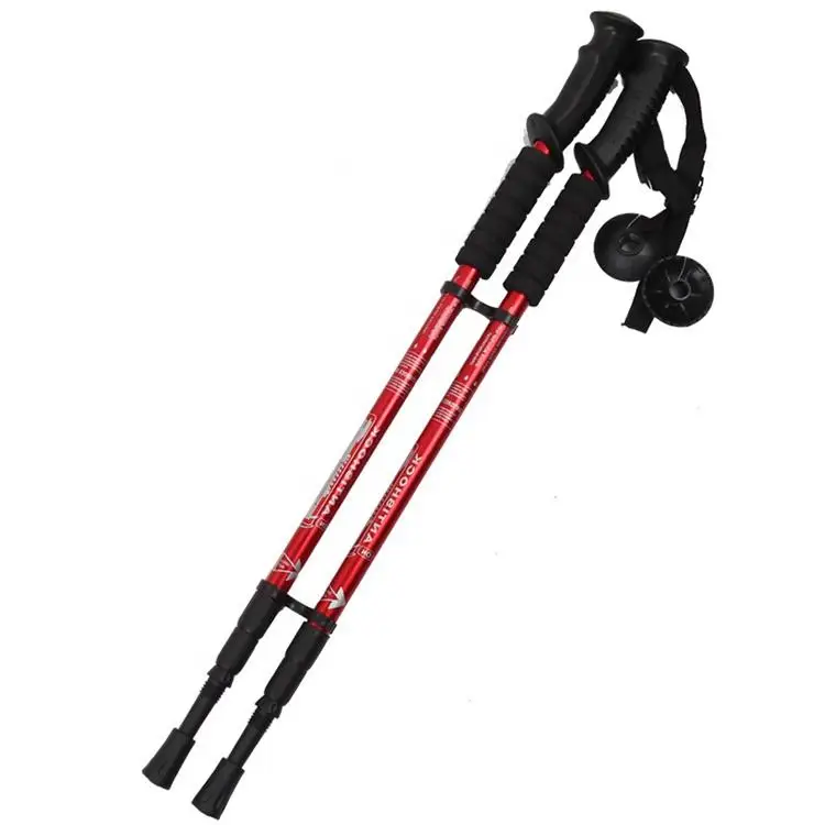 Outdoor Aluminum Walking Sticks Telescoping Foldable Self Defense Hiking Trekking Poles Sticks Hiking Climbing