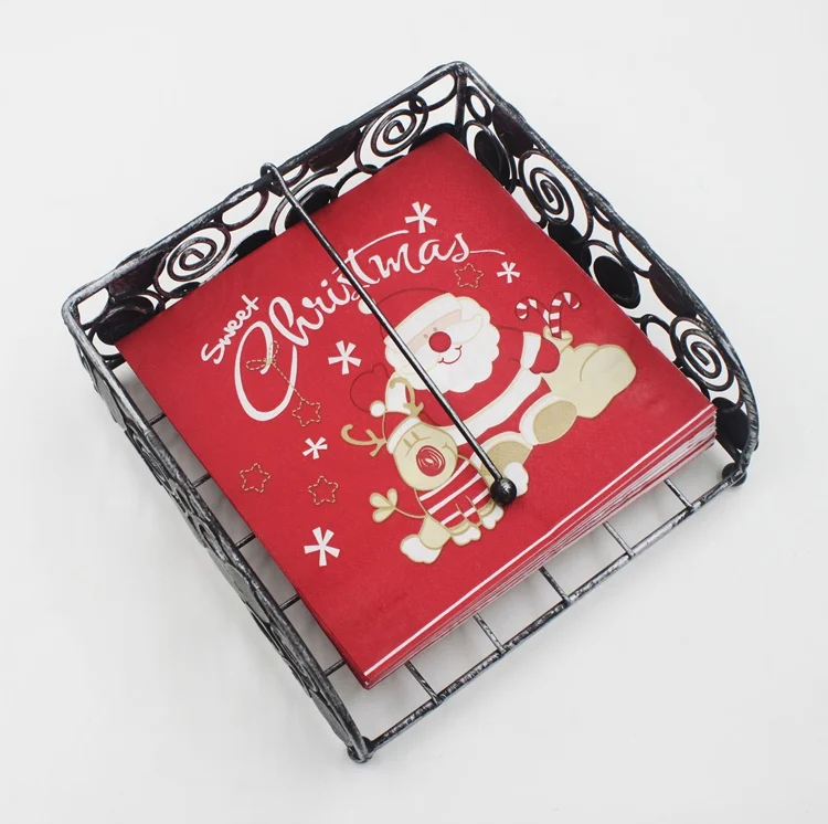 Food-grade Print Christmas Santa Paper Napkins Tissue Napkin Servilleta For Christmas Party Decoration 33*33cm Or Customized