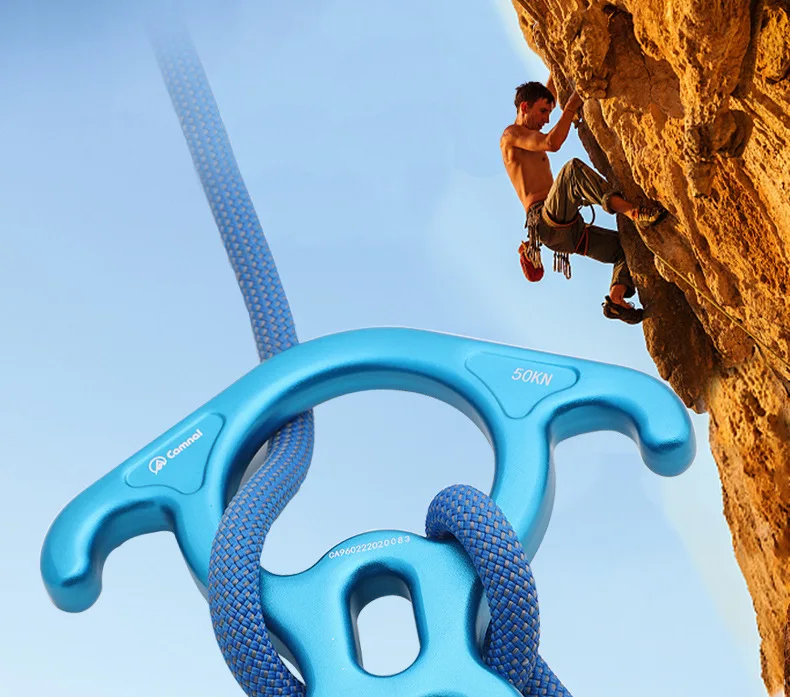 Rock climbing climbing aerial work rope abseil horn 8 figure ring descender