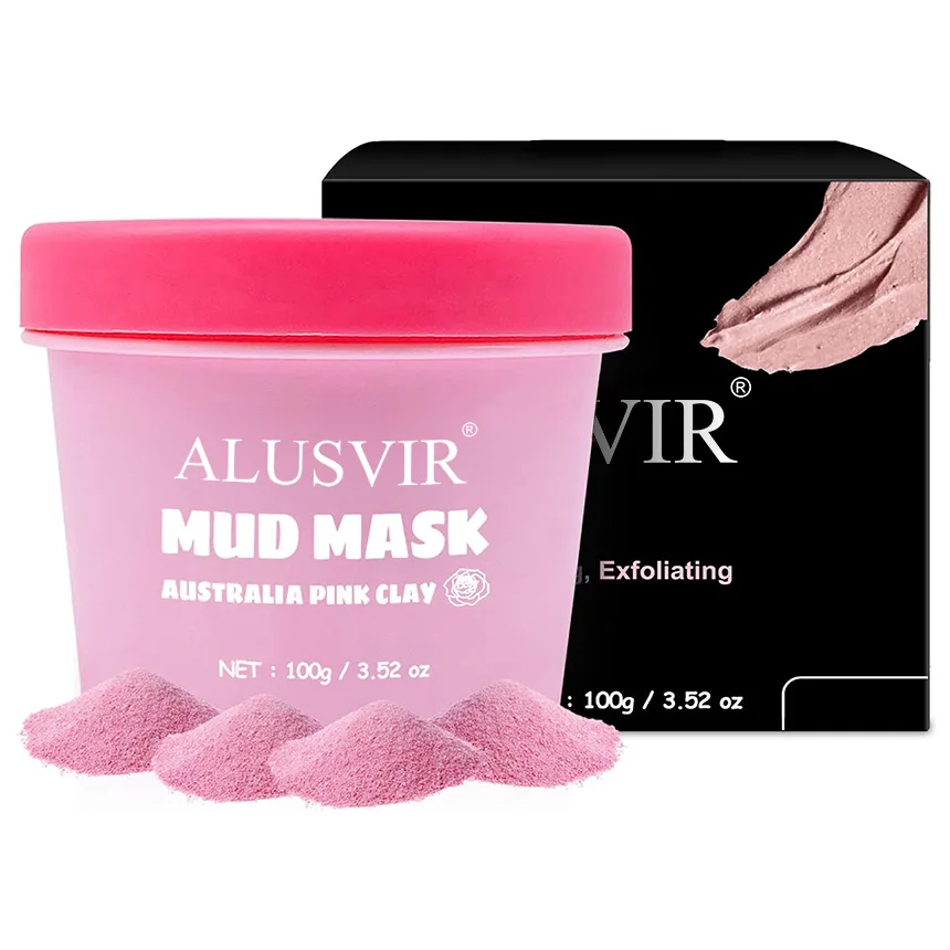 Organic Facial Acne Cleansing Moisturizing Whiten Face Mask Pink Clay Mud Masks Vegan Australian Private Label Claymask Beauty