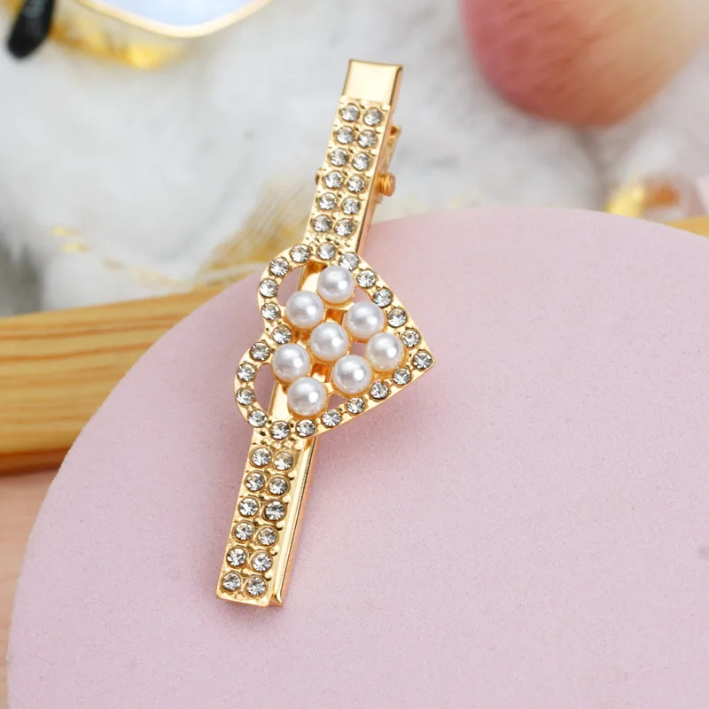 Fancy luxury rhinestone seashell hair pin pearl star crocodile ladies hair clips