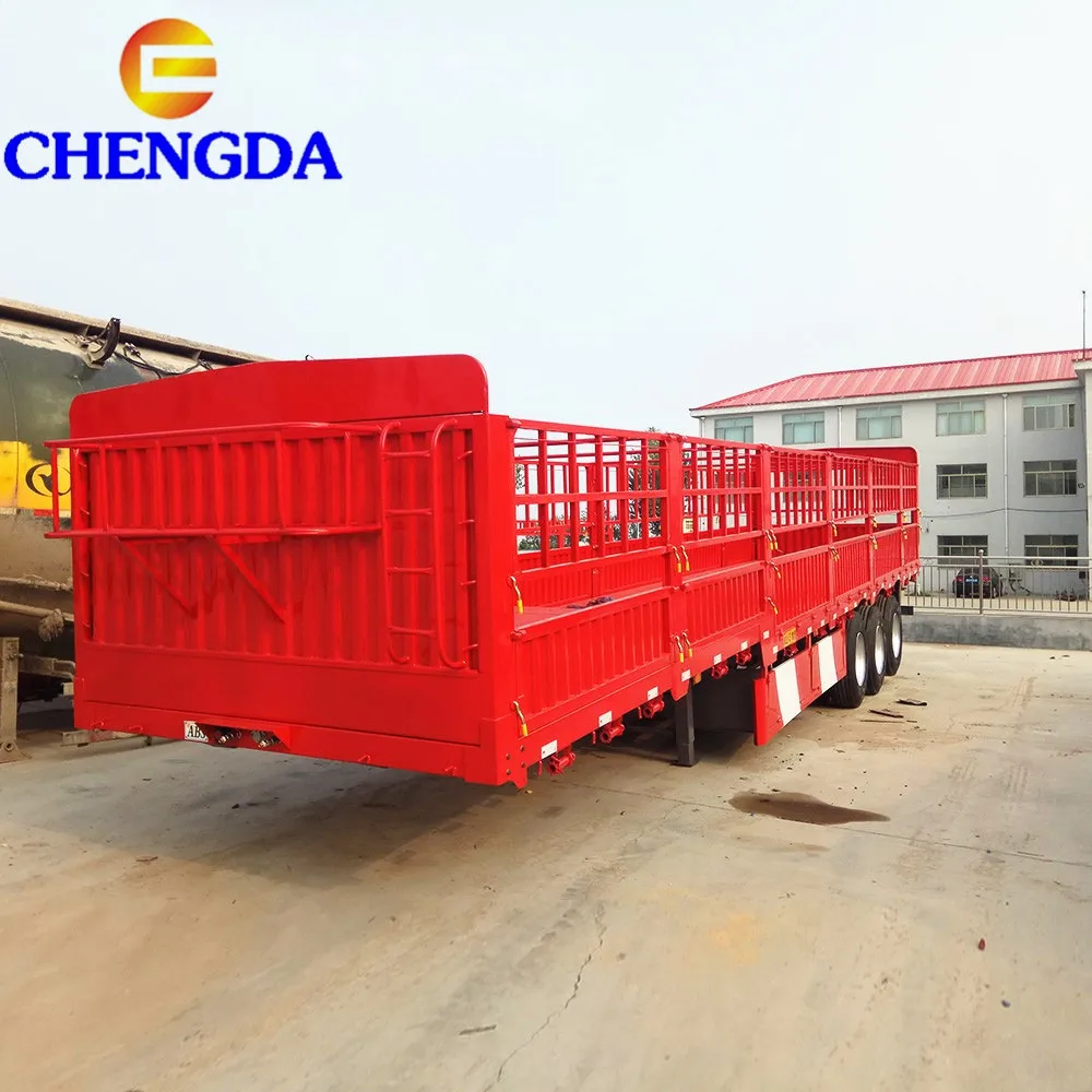 China Used Fence Semi 50 80 Ton Cattle Livestock Cargo Truck Trailer