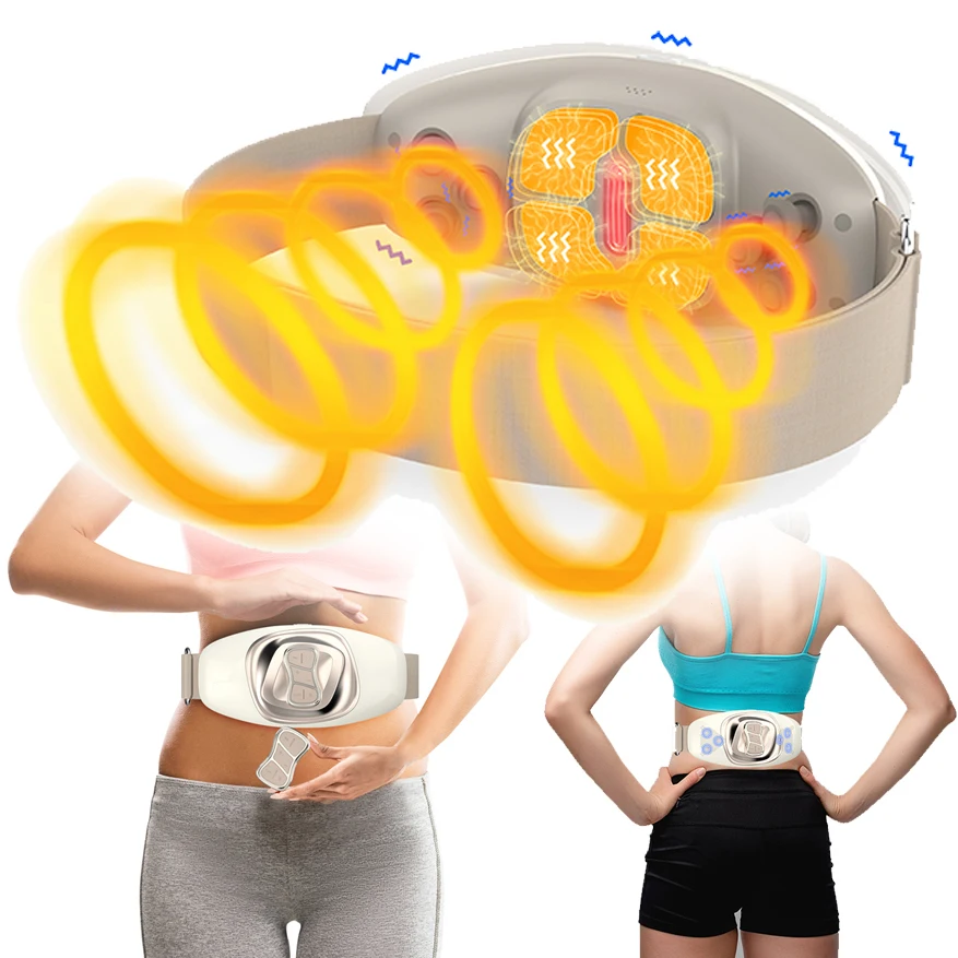 Healthpal 2024 New Lower Back Fitness Electric Heat Tummy Body Belt Massage Abdominal Exercise Slimming Belt Weight Loss Machine