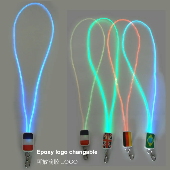 Custom fashion Led light up replacement light emitting diode color lanyard for promotional gift