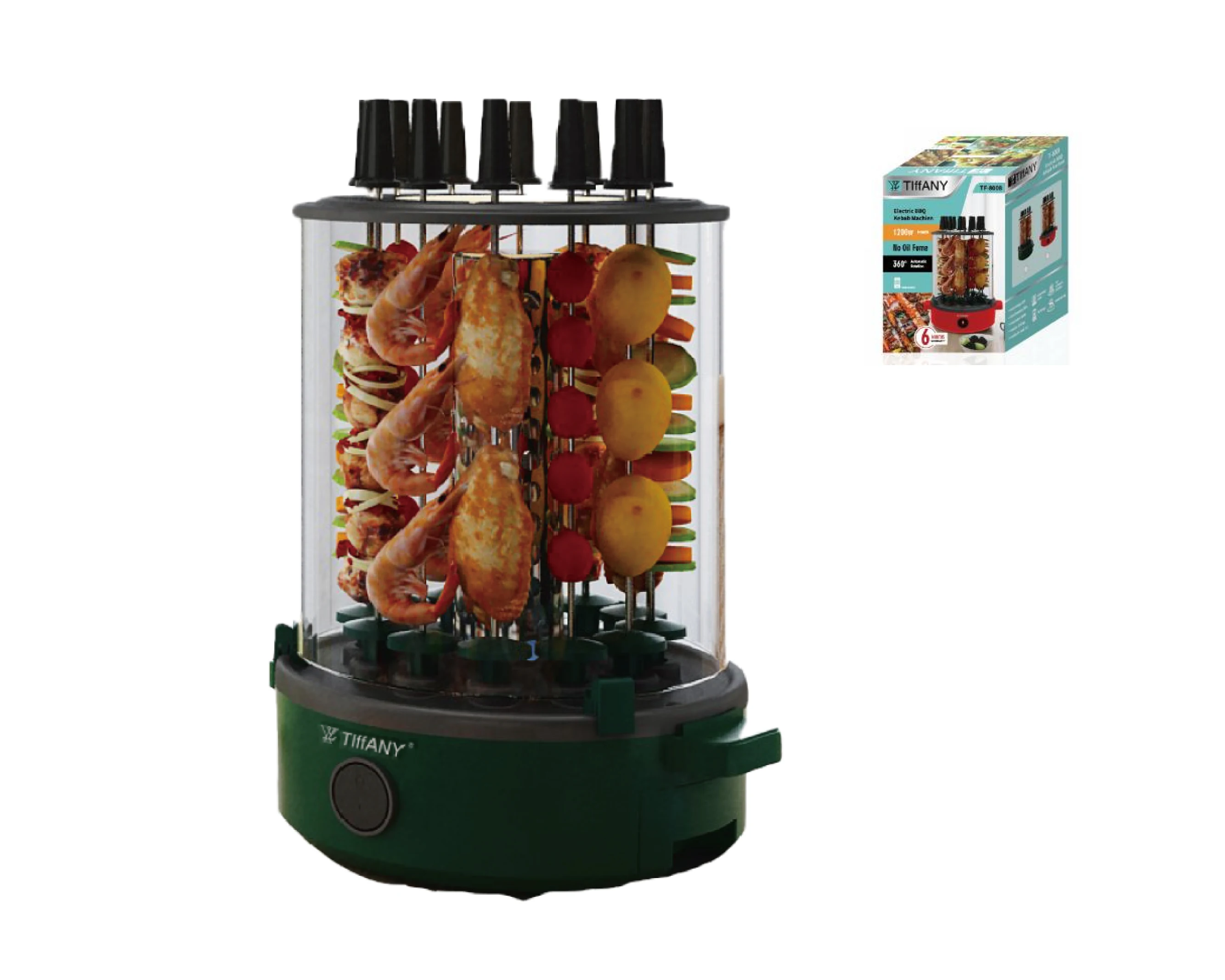 Премиум домашний бездымный Электрический гриль для барбекю автоматический вращающийся шашлык на гриле машина