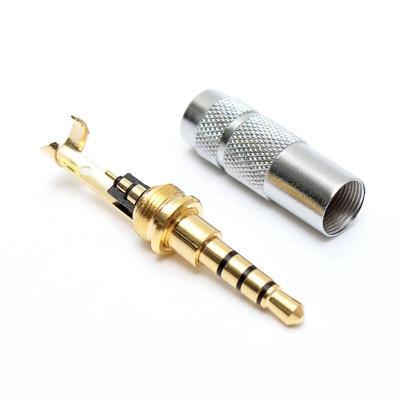 Позолоченный Стерео 3,5 мм 4-полюсный автоматический ремонт разъем для наушников кабель аудио наушников аудио разъем для пайки