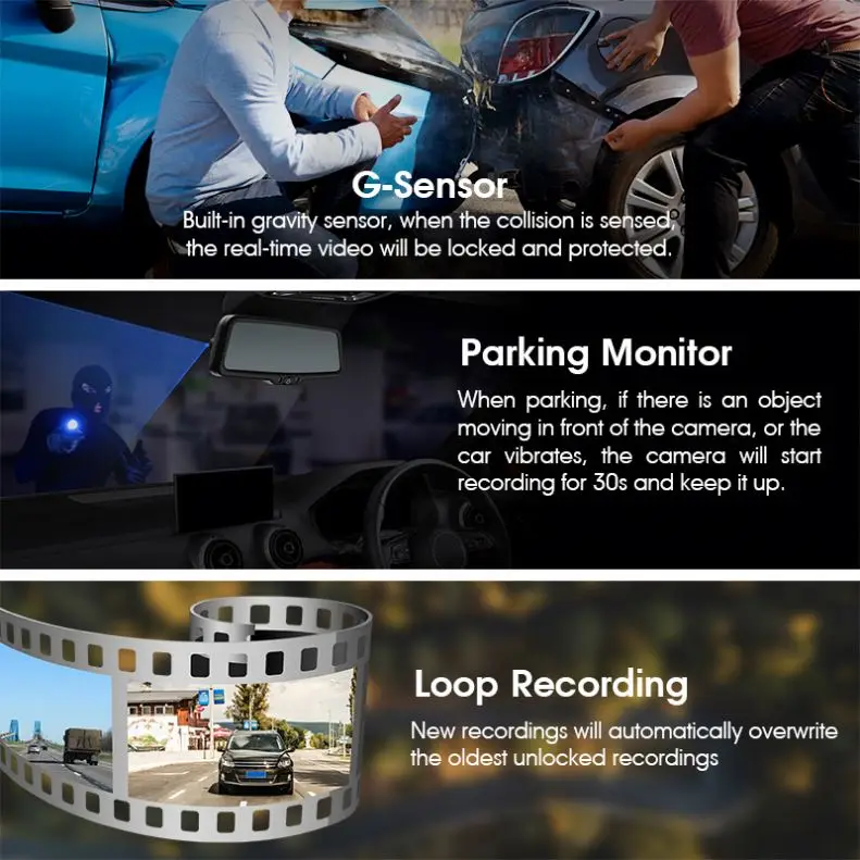 Hot Selling FULL HD 1080P Mirror Dash Cam 6-layer Glass Lens+ 1IR Car Dvr Rearview Mirror Camera