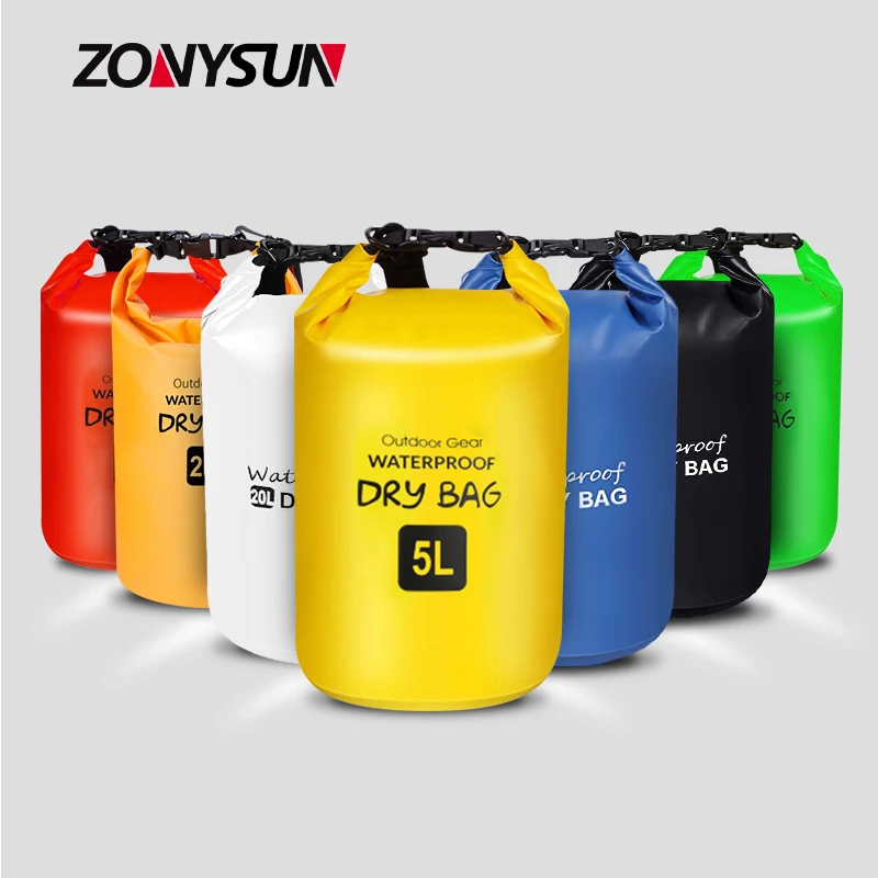 5L 10L 15L 20L 30L Lightweight Foldable Custom Waterproof Backpack 500D Pvc Roll Top Dry Bag Pack Sports Travel Bag