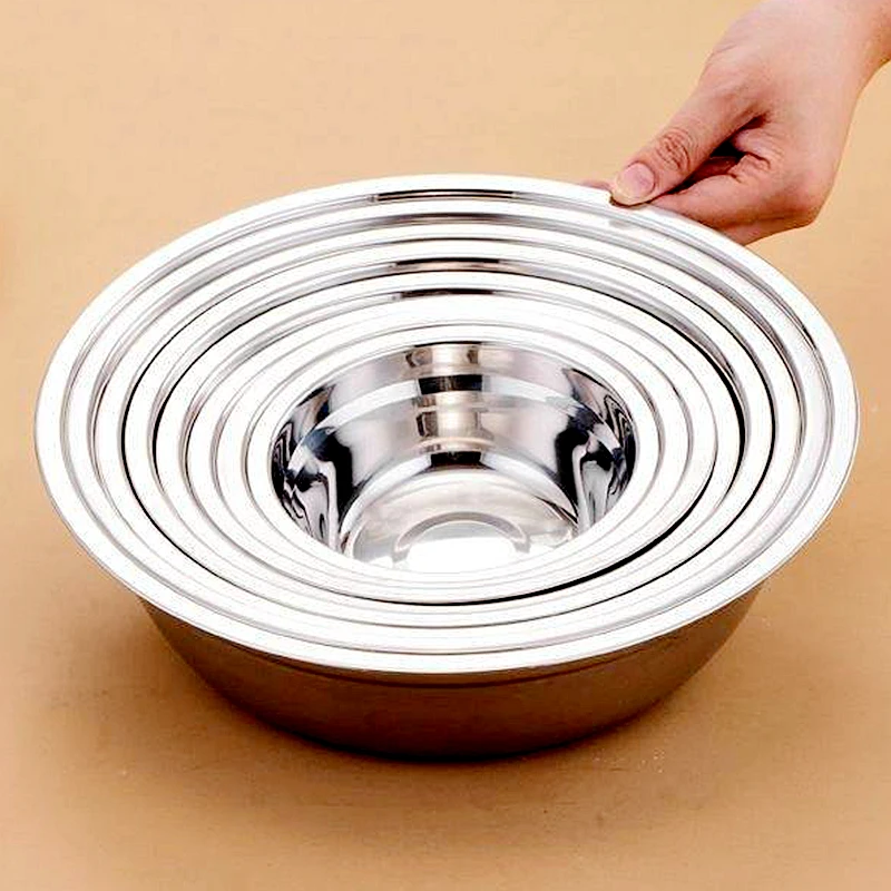 Многоразовая чаша для приготовления пищи ресторан высокое качество на заказ металлическая большая 304 из нержавеющей стали набор многоразовых салатников