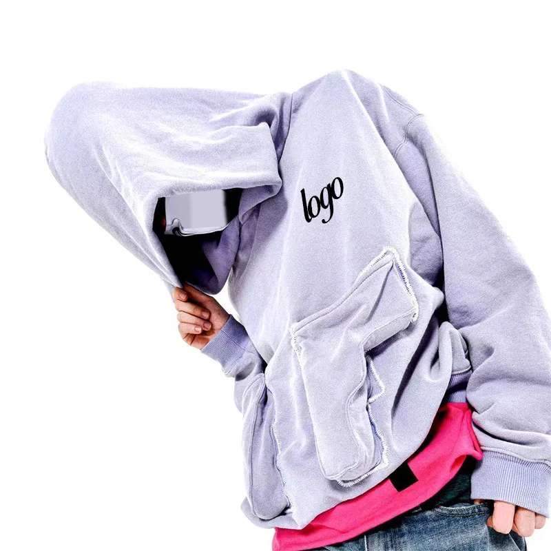 Wholesale custom logo OEM high quality embiordery multi pocket hoodies sweatshirt street wear