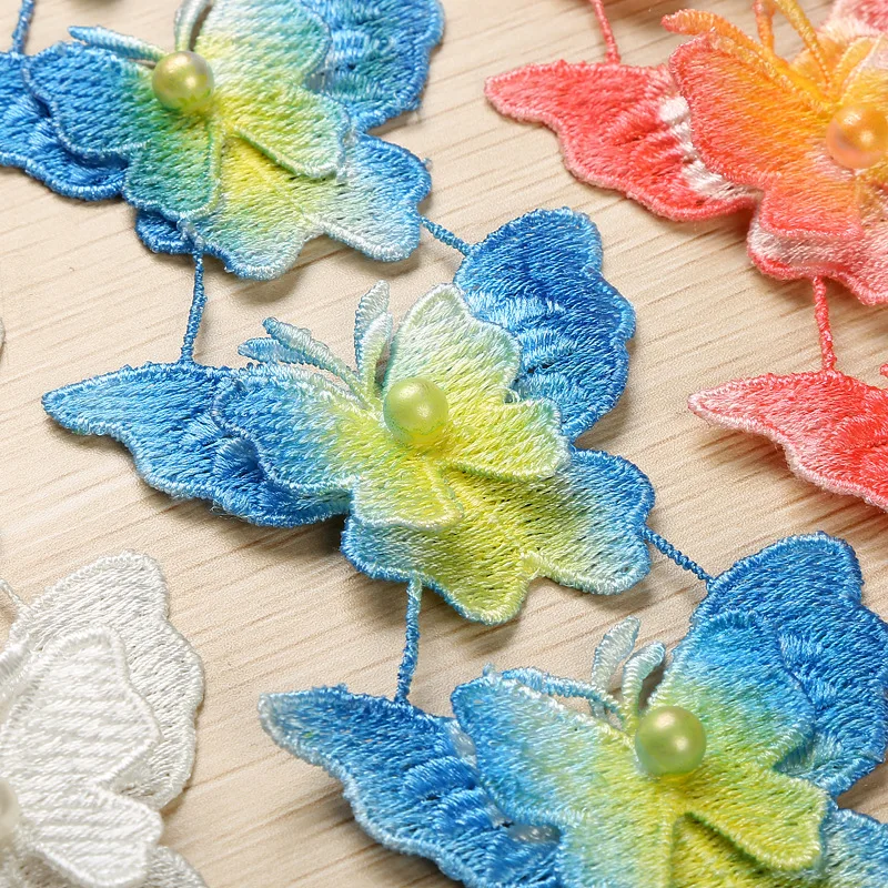 colorful butterfly border lace,DIY lace materials for decoration,exquisite dress lace