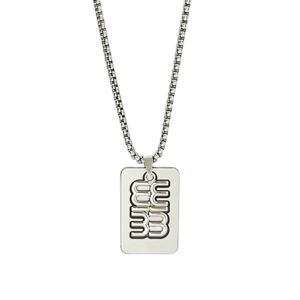 Wholesale Matte Gold Unisex Necklace Stainless Steel Clothing Chains Trendy Embedded Pendant Alloy Casual Hip-hop Accessories