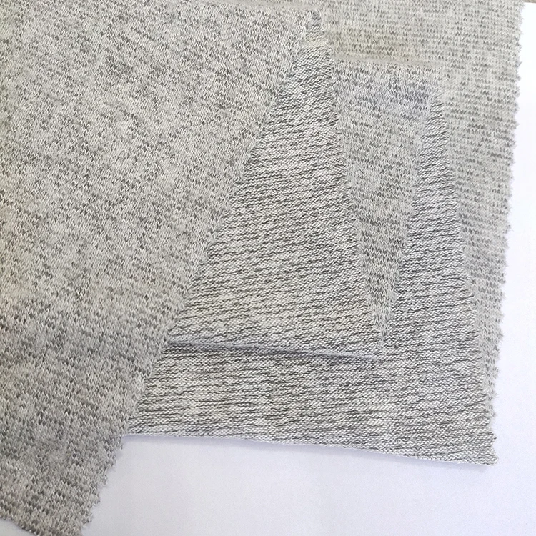Soft hacci fabric 195gsm single brushed 68% rayon 28% polyester 4% spandex knit fabric for sweaters and sleepwear
