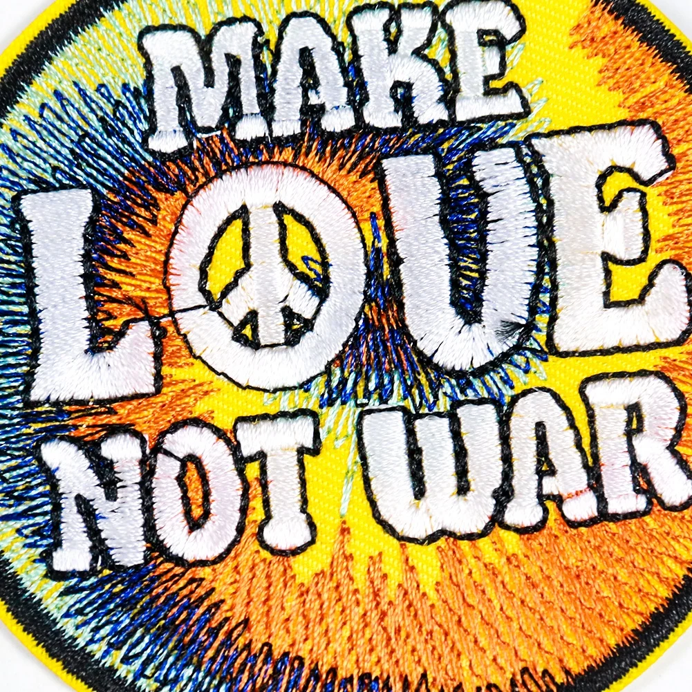 
Customize High Quality 70s USA Boho Hippie Embroidery Patch Bag Badge Clothes Iron on Sew on Patch 