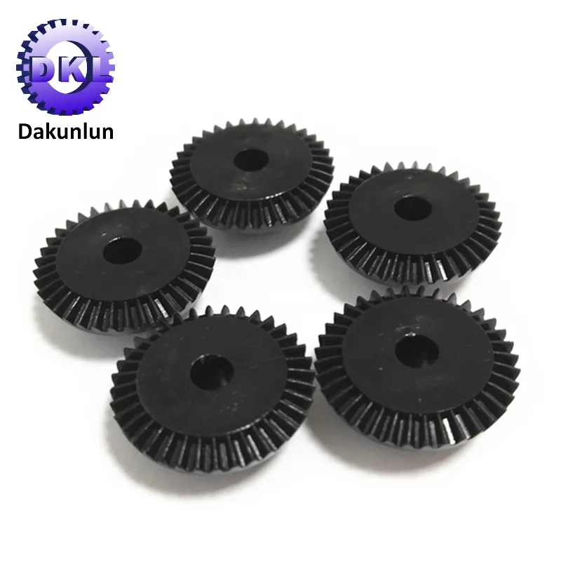 High Precision Black ABS Small Plastic Spiral Bevel Gear Pinion