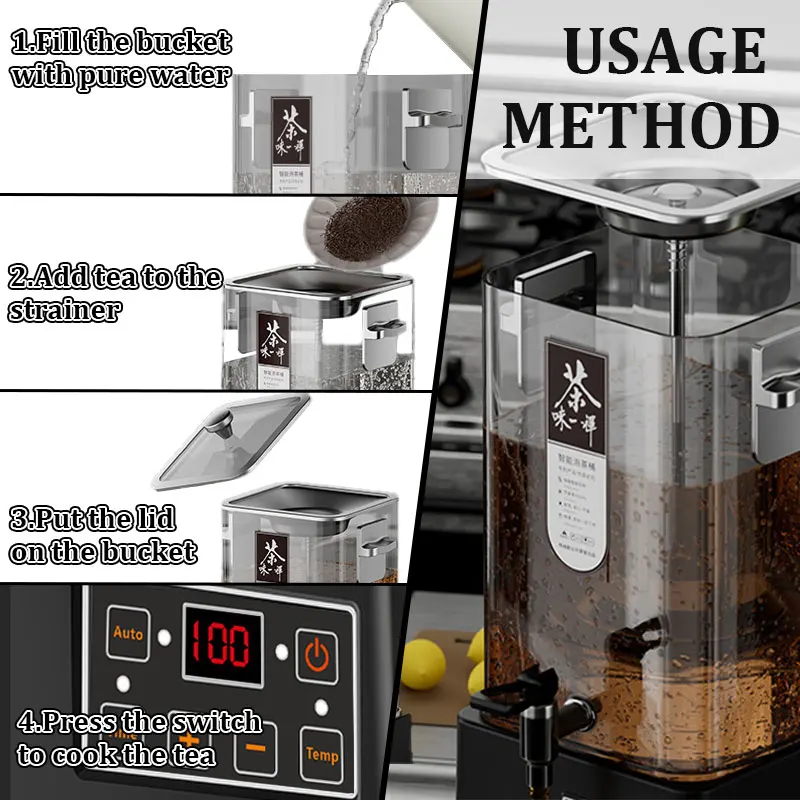 large capacity commercial kitchen hot water dispense boiler  electric kettle temperature control for coffee tea with faucet tap