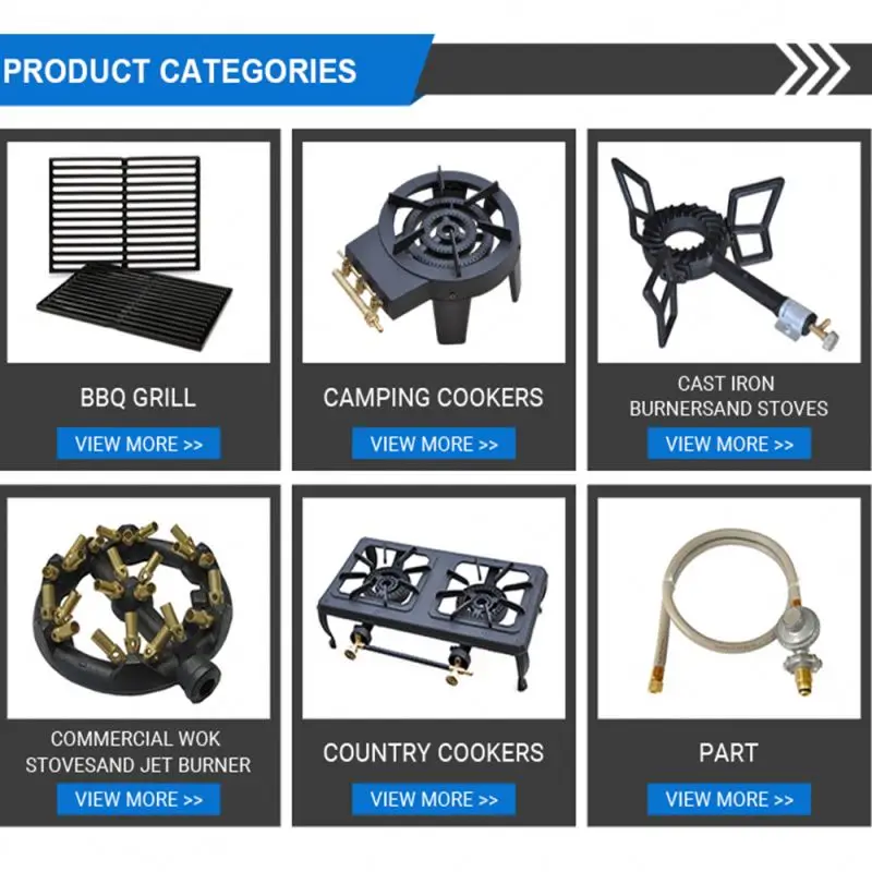 Quality sustainable use hot sale cast iron gas burner piezo ignition high pressure burner cast iron