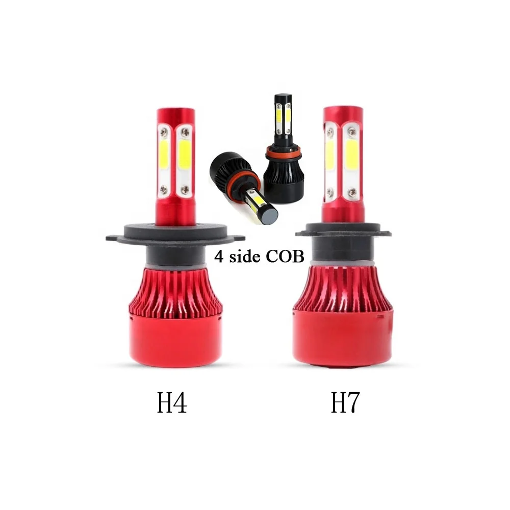 
LUZ FOCO 360 H4 LED HEADLIGHT 4 SIDE COB LED CAR LED HEADLIGHT 
