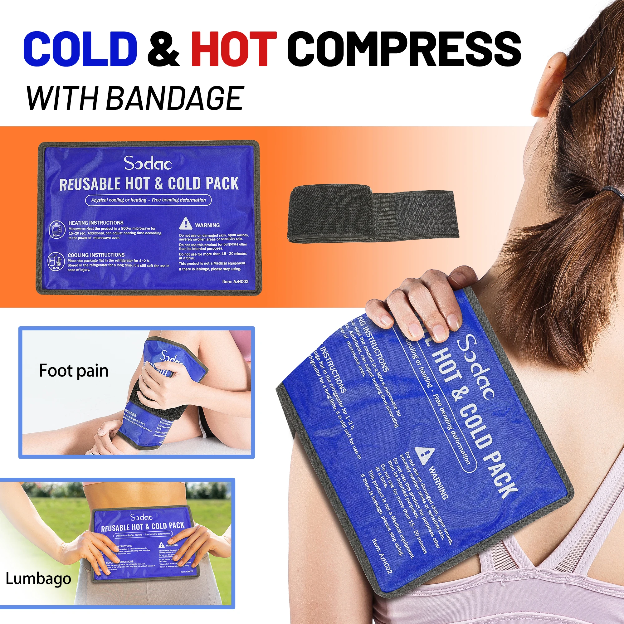 Flexible Compress Ankle Foot Shoulder Wrist Back Custom Medical Physical Therapy Knee Injury Reusable Hot And Cold Gel Ice Pack