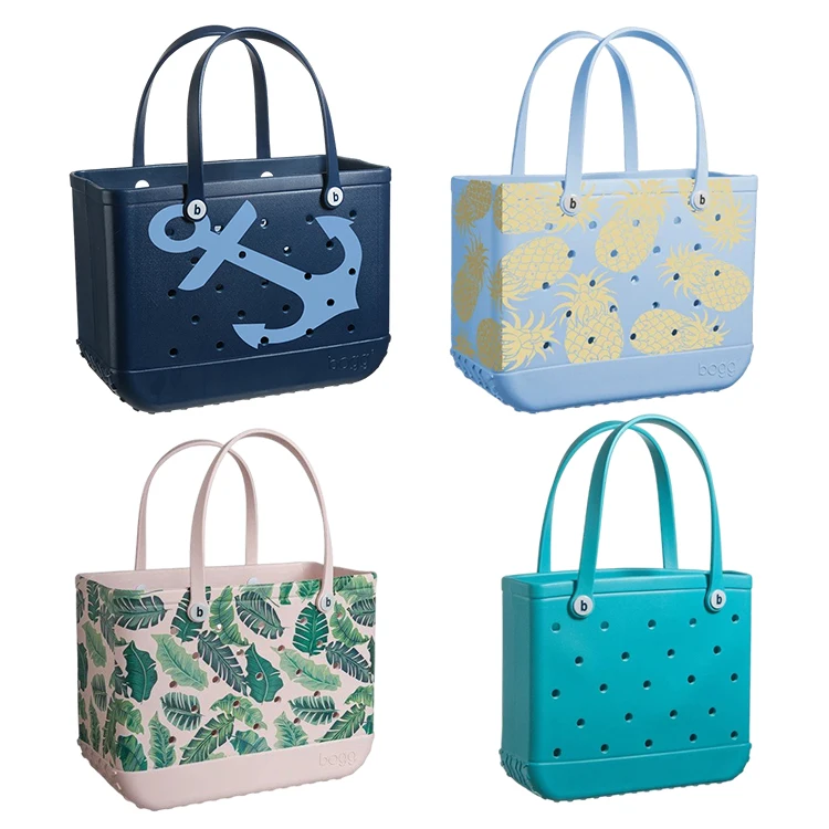 2022 летняя Большая пластиковая Водонепроницаемая Резиновая Неопреновая большая силиконовая сетка EVA голубая пляжная сумка-тоут