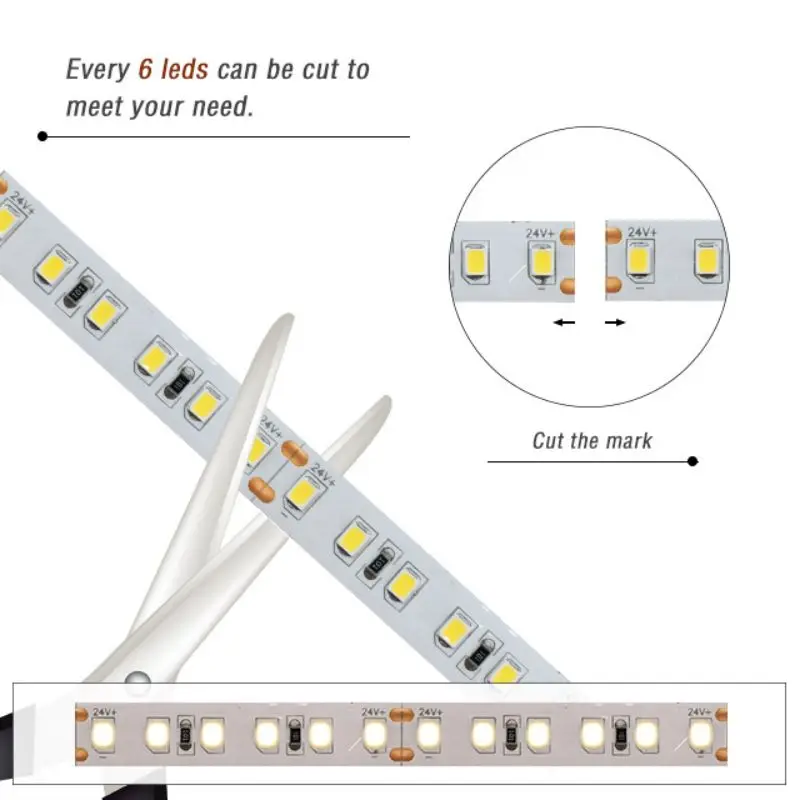 120leds SMD2835 Flexible LED Strip DC12V 24V 19.2W/M High CRI90 RA95 LED Ribbon