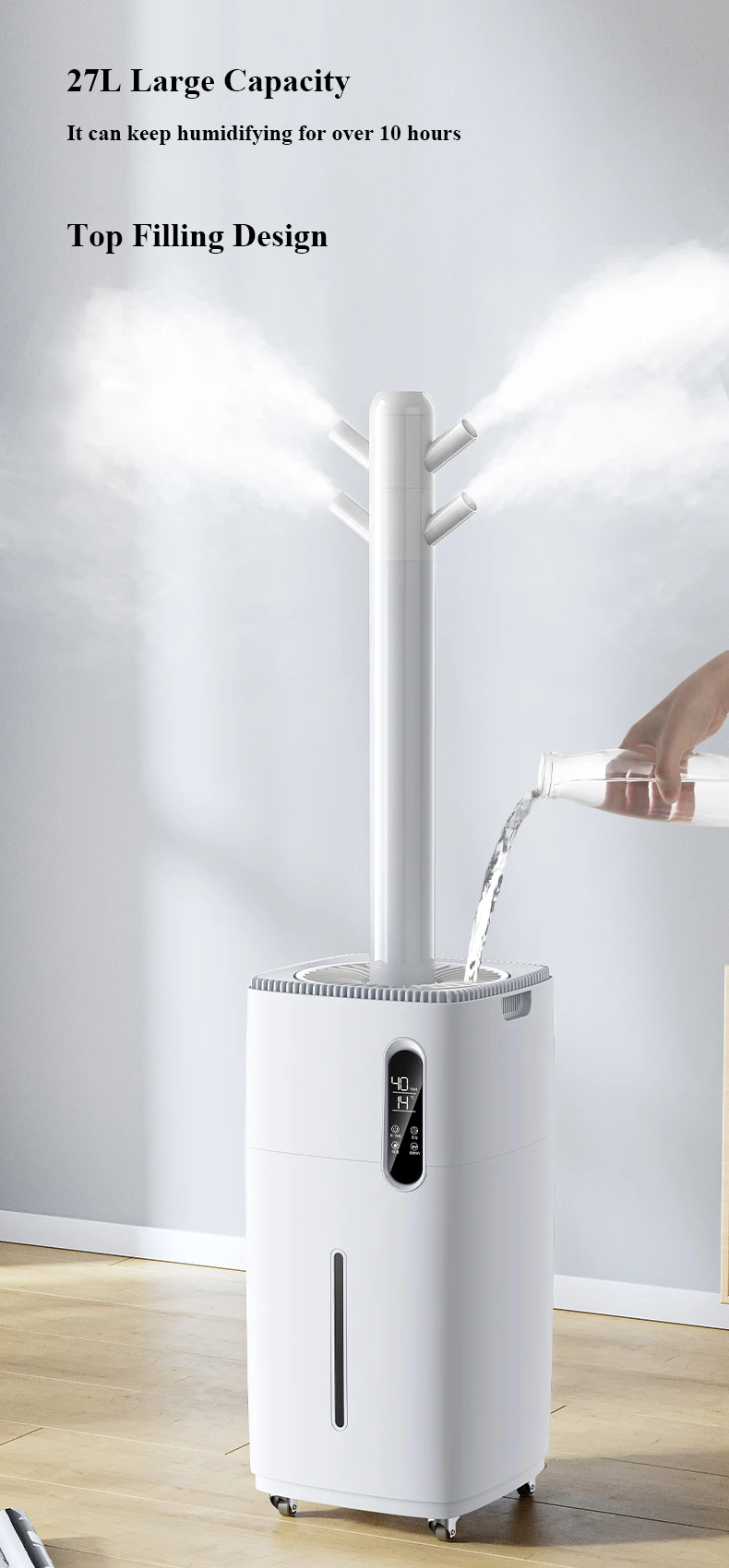 RUNAL Atomizing Mist Maker Fogger 20L Big Large Capacity Ultrasonic Sprayer Room Industrial Air Humidifier