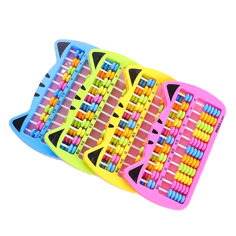 
Modeling plastic 11 lines 7 beads math addition and subtraction abacus kitten students 