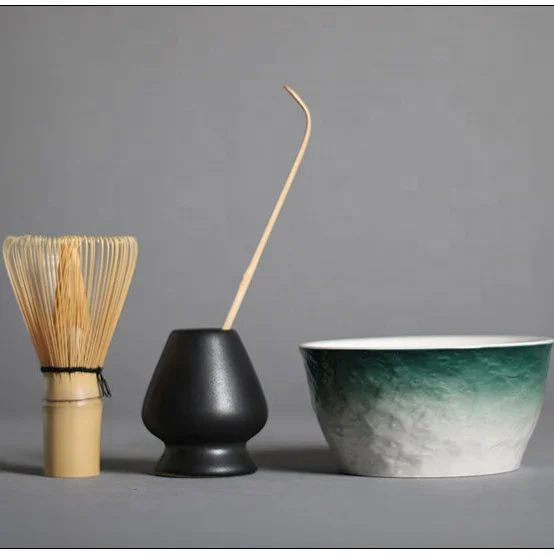 2023 New Version Different Color Ceramic bowl Matcha Bowls Bamboo Whisk Spoon Matcha Gift Set
