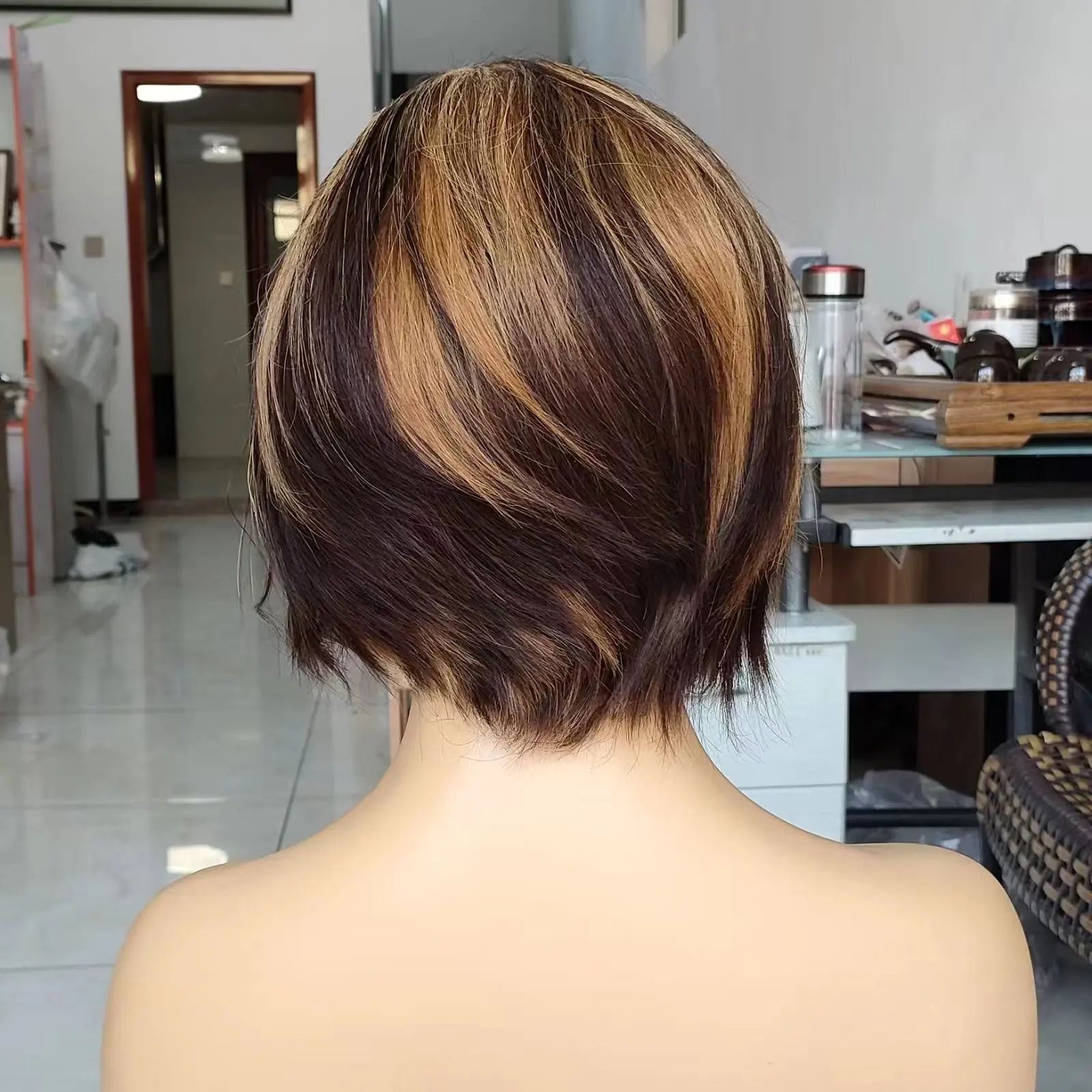 Amara best top quality pixie wig whit frontal pixie cut human hair wig  short wig 100 human in qingdao wherehouse