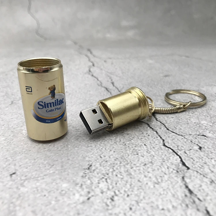 Factory Direct Sale promotional items soda can shaped customs print full color branded 32GB 64GB USB 2.0 Flash Drives pen drive