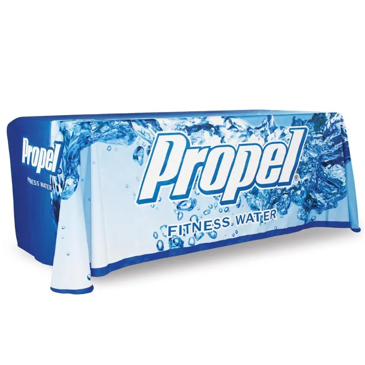 Custom Fitted Table cover Fast Delivery  for Fair show event, waterproof Trade Show Events Table Cloth