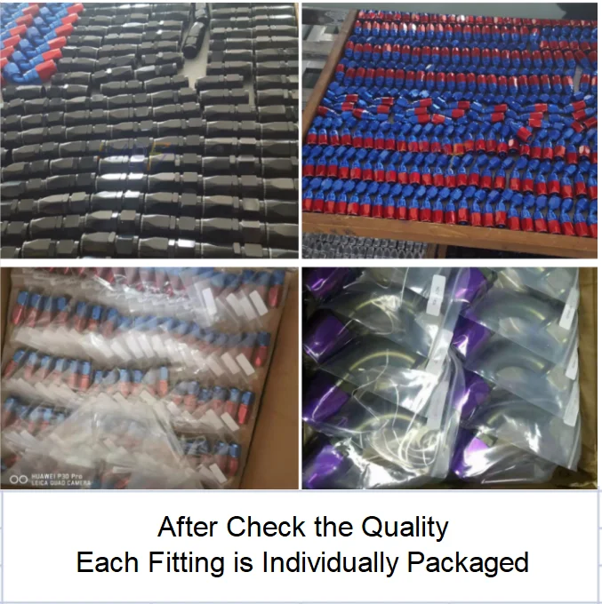 Custom logo black an barb fuel fittings aluminum 5/16 -6 -8 -10 -12an push lock hose end connections for rubber hose lines