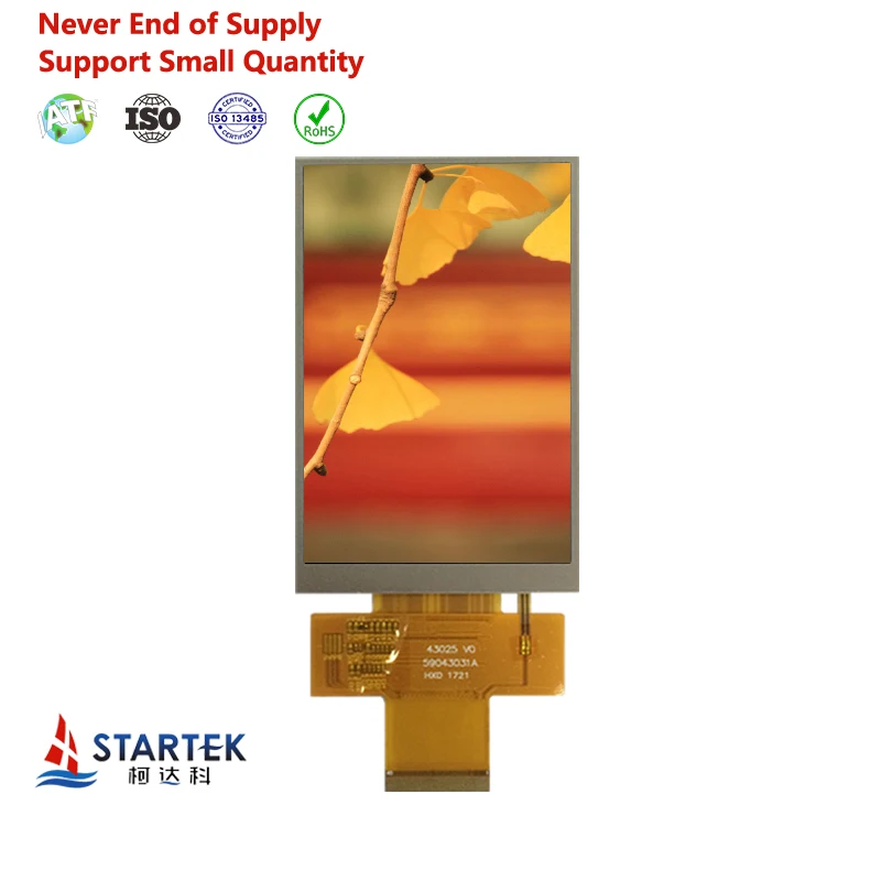 Startek high brightness 4.3 inch 480*800 ILI9806 MCU interface ips lcd screen panel tft module