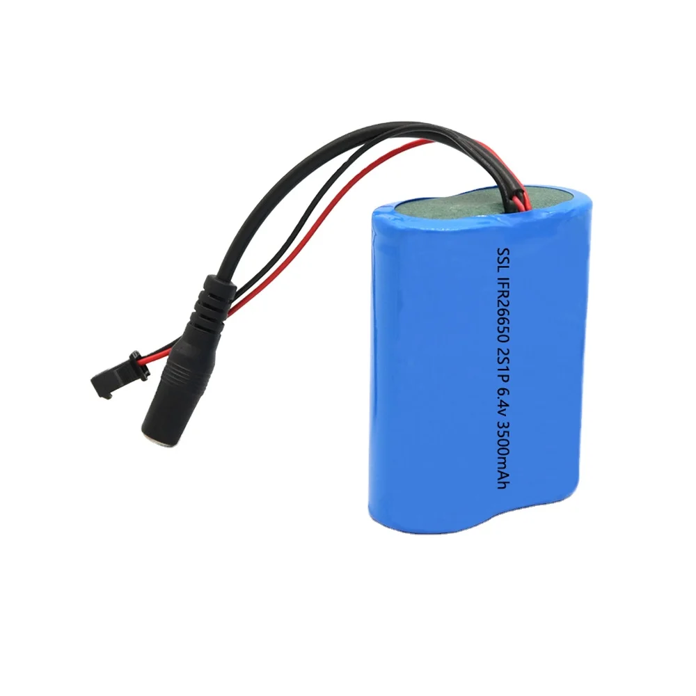 Custom 26650 Lipo Lifepo4 Batterie 6.4V 2S Lithium Ion 26700 6.4V 4.5Ah 5Ah 6Ah Lifepo4 Solar Energy Storage Battery Pack
