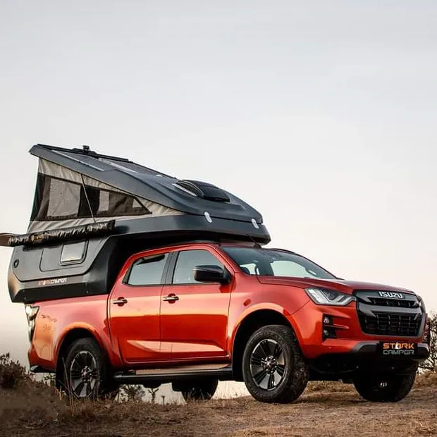 Ecocampor скользящий грузовик из стекловолокна для кемпинга кровать автофургона с туалетом и
