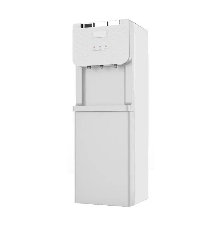 Small Electric Freestanding Water Dispenser Cooler Three Faucet Model with Plastic Housing Top Load