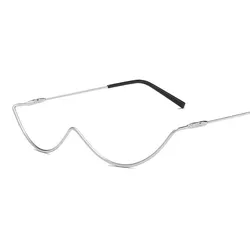Eyeglasses Frames Crystal Colorful Chain Frame Glasses Luxury No Lens Semi Rimless Diamond Sunglasses