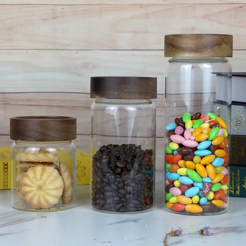 Supplier Wide Mouth Round Borosilicate Glass Storage Jars For Kitchen Canisters Canisters