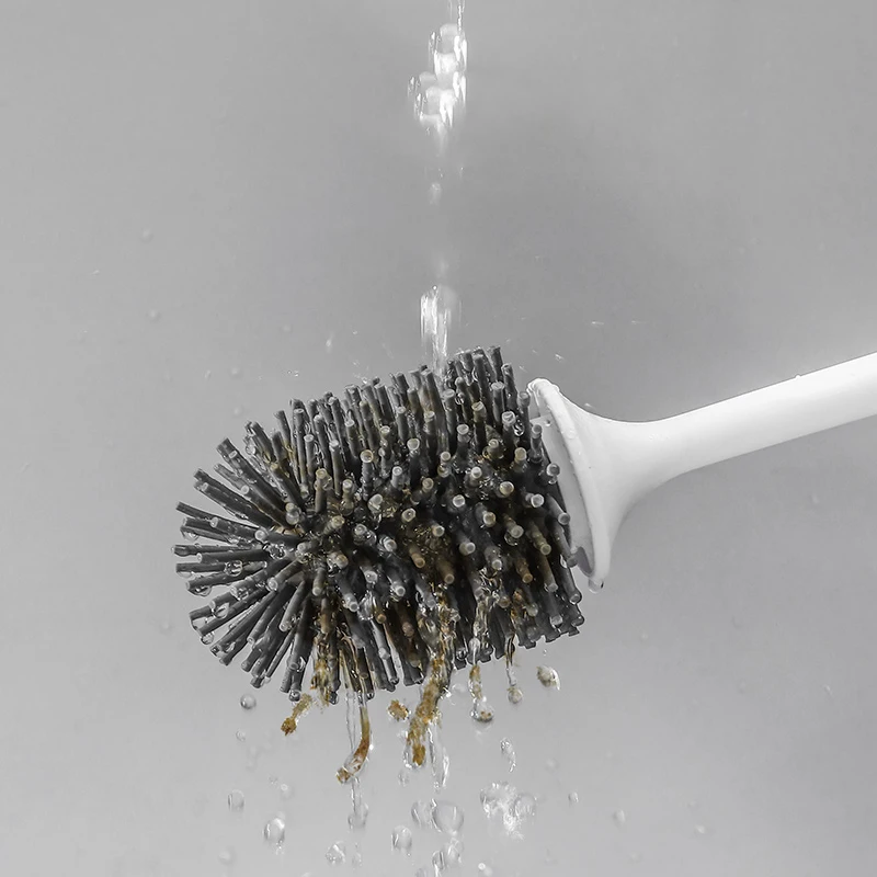 New Household Bathroom Holder Durable TPR Silicone Cleaning Brush for Toilet