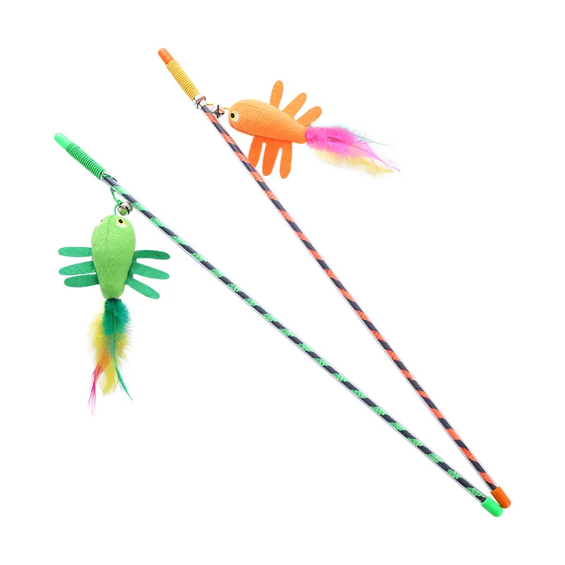 Cat toy crayfish cute shape teasing cat stick soft wear-resistant and bite-resistant multi-color optional