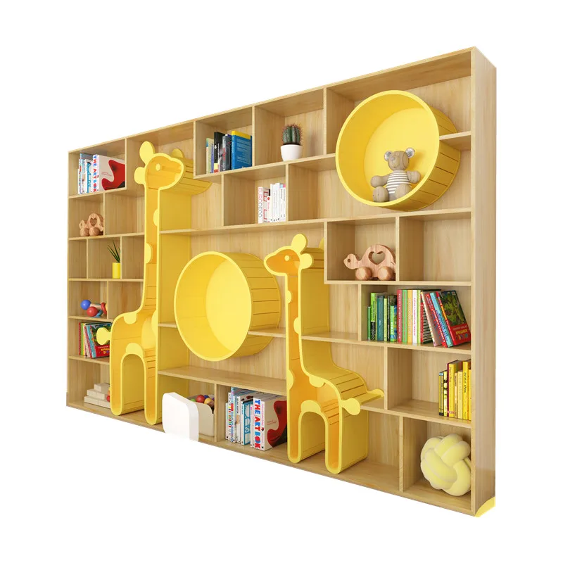 Chiquitos Animal Shape Bookcase Custom Room Full Wall Kids Wooden Bookshelf For Kindergarten Early Education Reading Area