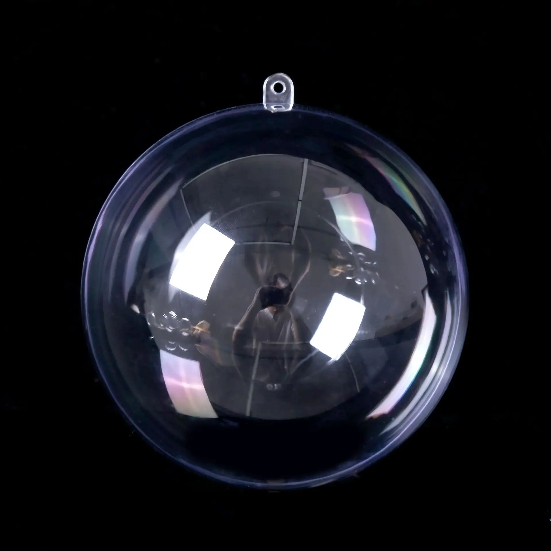 Factory 4cm-30cm Openable Hollow Hanging Clear Transparent Xmas Christmas Ornaments Plastic Ball